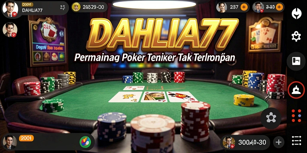 Tampilan gameplay seru dalam permainan Poker DAHLIA77.