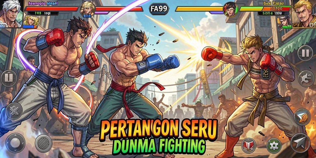 Tampilan gameplay utama FA99 yang menegangkan dan penuh aksi.