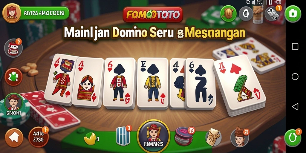 Tampilan gameplay FOMOTOTO yang menarik dalam permainan domino.