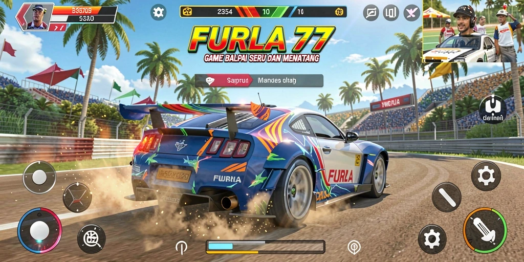 Tampilan gameplay seru di FURLA77 dengan balapan yang mendebarkan.
