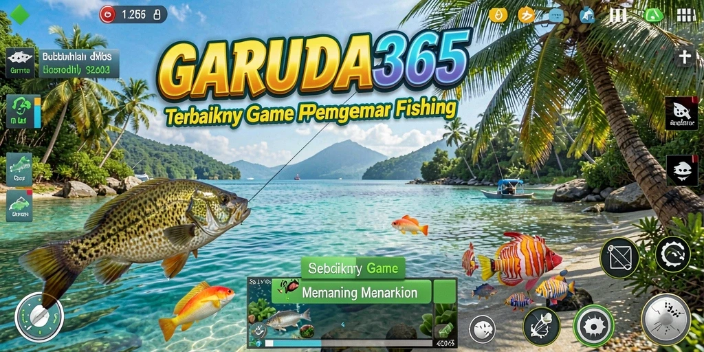 Tampilan gameplay GARUDA365 yang menampilkan momen menangkap ikan.