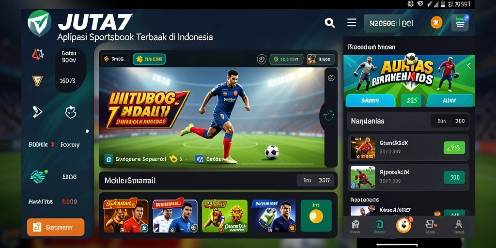 Screenshot utama JUTA7 menampilkan momen seru taruhan olahraga.