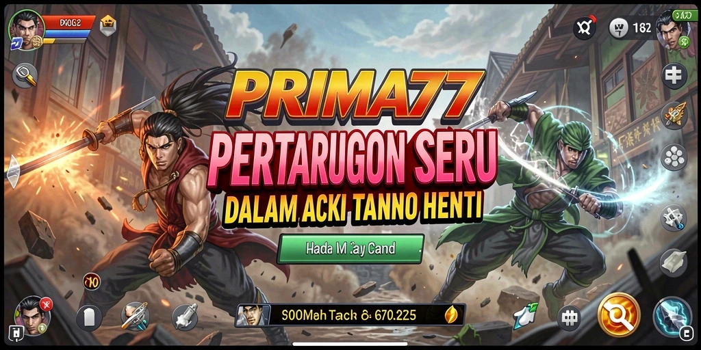 Tampilan gameplay seru PRIMA77 dalam aksi penuh adrenalin.