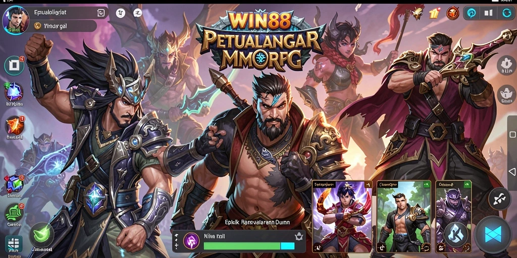 Screenshot gameplay WIN88 menampilkan aksi seru dalam pertempuran MMORPG.
