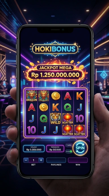 Screenshot aplikasi Hokibonus dengan antarmuka yang menarik.